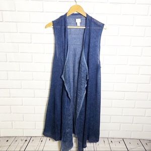 Chico’s Veena Dramatic Long Blue Vest